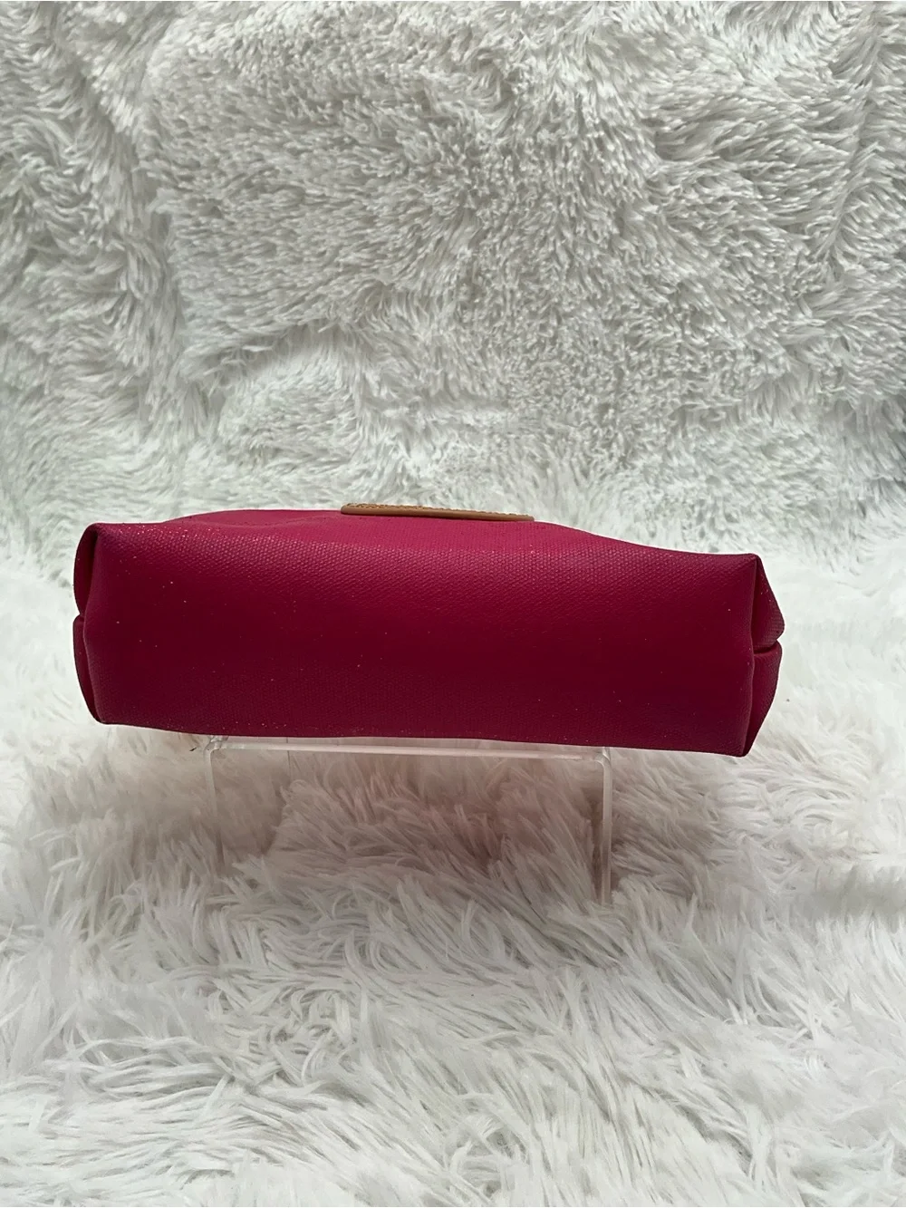 Tory Burch Orange and Red Colorblock Cosmetic Case NWT w/ Storage Wear